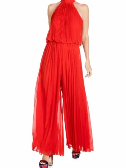 Women MEGHAN LA Wild Orchid Solid-Hued Pleated Jumpsuit