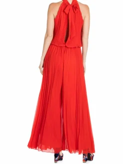 Women MEGHAN LA Wild Orchid Solid-Hued Pleated Jumpsuit