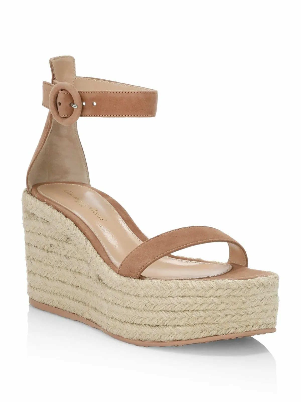 Gianvito Rossi Women's Portofino Suede Platform Wedge Espadrille Sandals