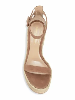 Gianvito Rossi Women's Portofino Suede Platform Wedge Espadrille Sandals