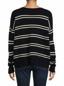 Women Vince Wool & Cashmere Striped Sweater