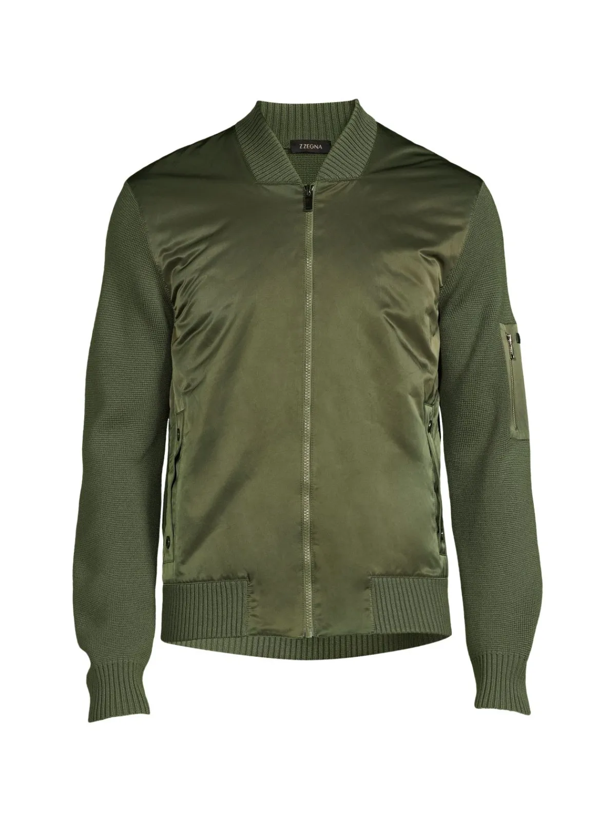 ZEGNA Coats & Jackets|Wool Blend Bomber Jacket Olive