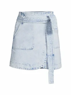 Women Avantlook Wrap Mini Denim Skirt