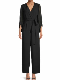 Women Donna Ricco Wrap-Effect Jumpsuit